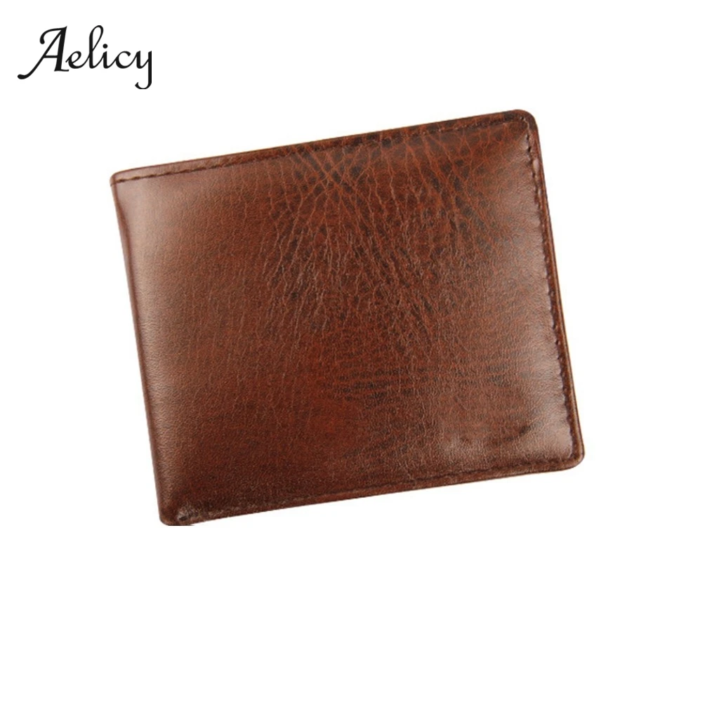 Кошелек Aelicy из натуральной кожи модный короткий складной мужской бумажник