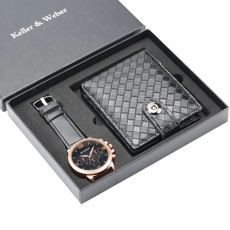 Montre Portefeuille ensemble cadeau luxe pour Homme