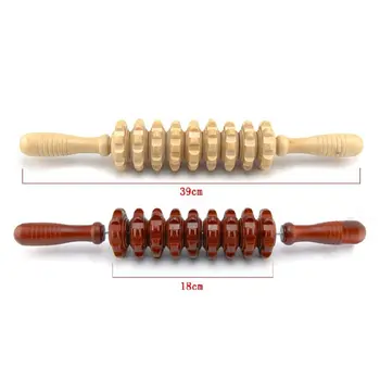 

2 Colors Wood Exercise Roller Sports Injury Gym Muscle Massage Roller Yoga Stick Body Massage Relax Tool Muscle Roller Sticks