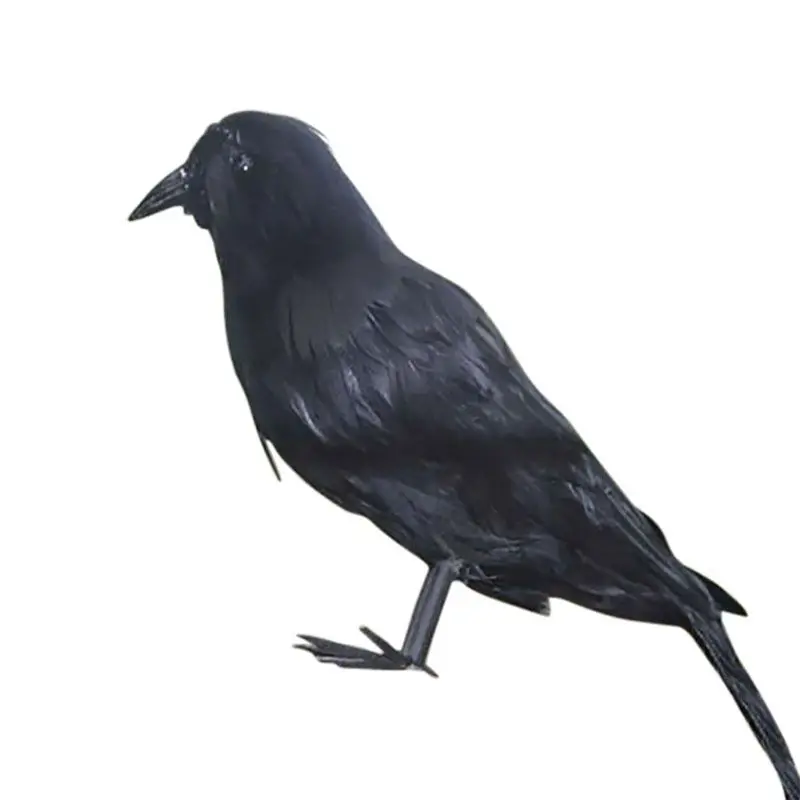 

Crow Props Halloween Lawn Vivid Feathered Bird Realistic Garden Hunting Accessries Simulated Crow Farm Ornaments Hunting Decoy