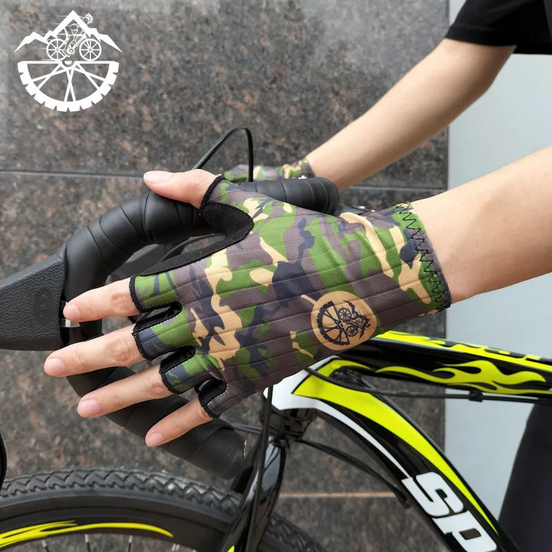 Gants Sans Doigts Tactiques Camouflage - Antidérapants, Respirants - Pour VTT, Moto, Outdoor