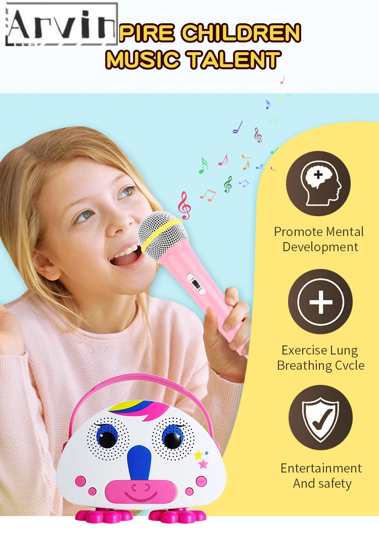 Karaoke Machine for Kids with Microphone Portable Player Speaker for Home Outdoor Travel Activities Christmas Gift Children