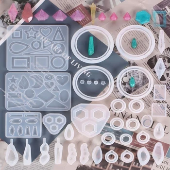 

Silicone Resin Small Jewelry Mold, Epoxy Resin Molds for Various Shape Earrings, Pendant, Bangle, Ring, DIY Casting