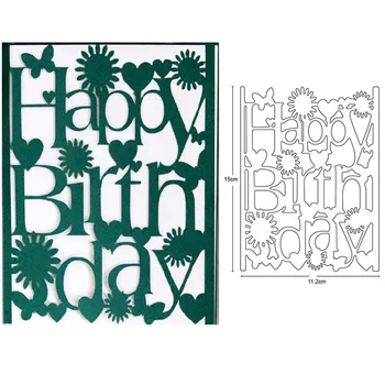

Customized dies Happy Birthday Frame cutting dies Scrapbooking Cards Making Metal Cutting Dies Stencils Dies Embossing Templates
