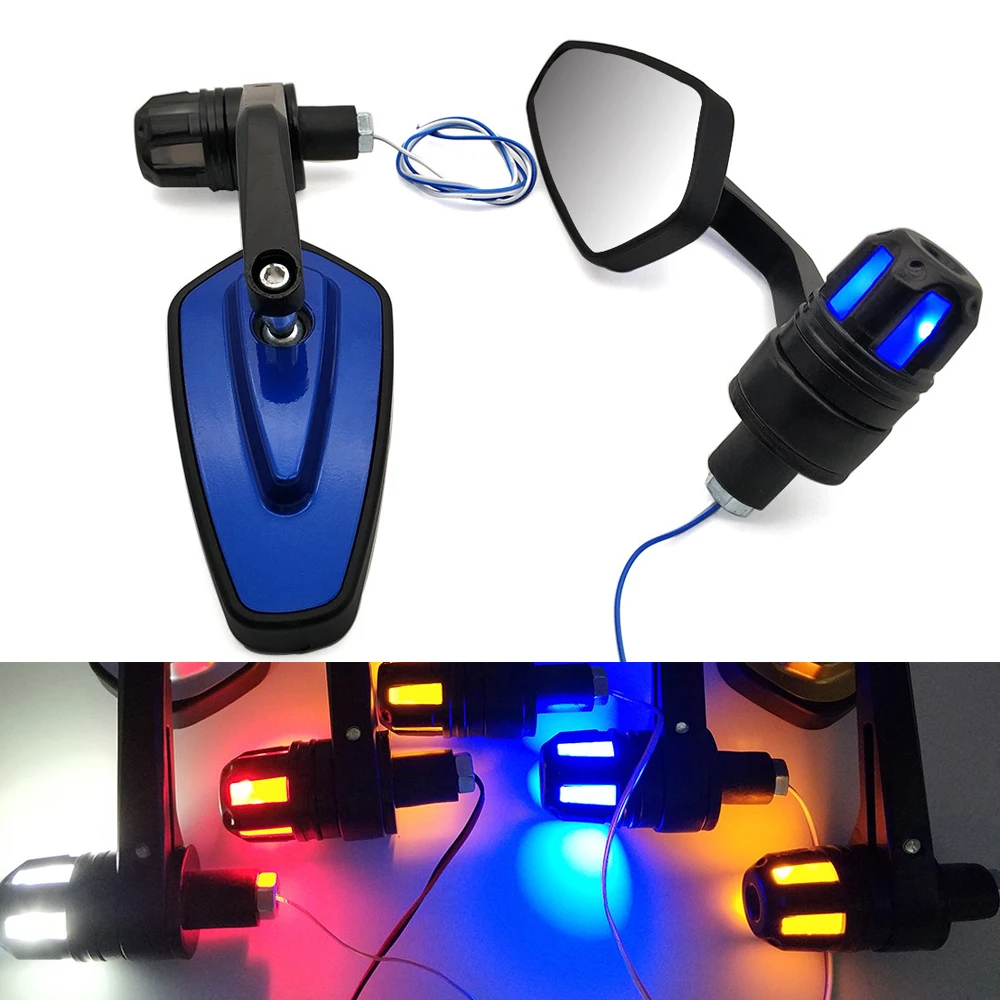 Motorcycle 22mm Rearview Handle mirror With LED Turn signal Side Light For BMW s1000r gs 1200 F650GS F700GS f 650 700 f850gs | Автомобили