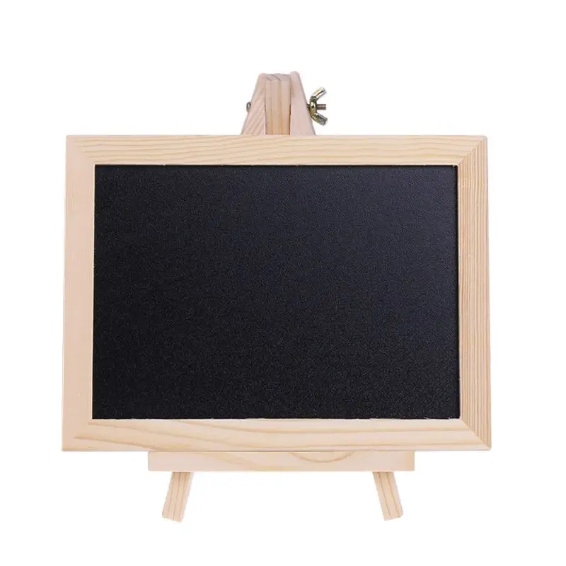 Pizarra de mesa de madera, tablero de mensajes de pizarra de doble cara, juguete para niños