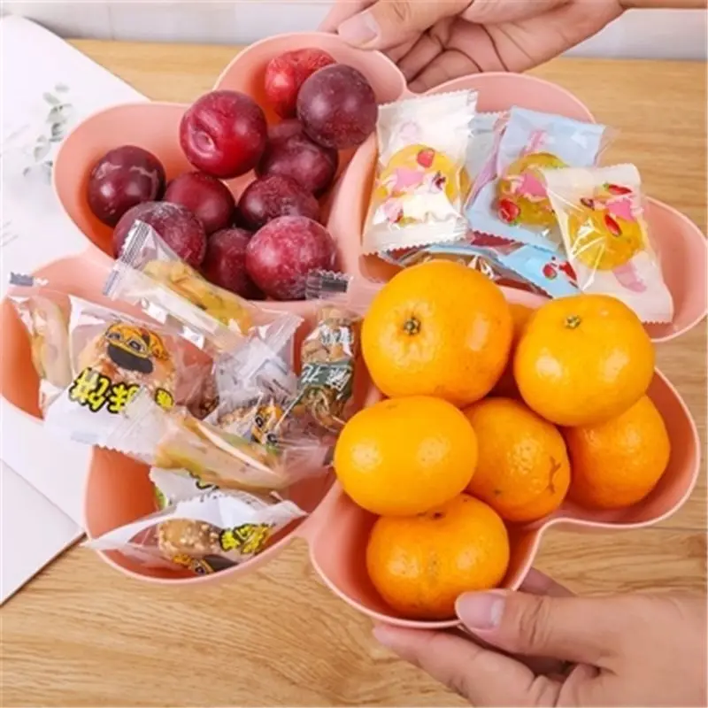 WBBOOMING 4 разделенная пластиковая коробка в форме сердца, фруктовое блюдо, поднос, креативные тарелки, закуски, орехи, десерт, коробка для хранения, контейнер