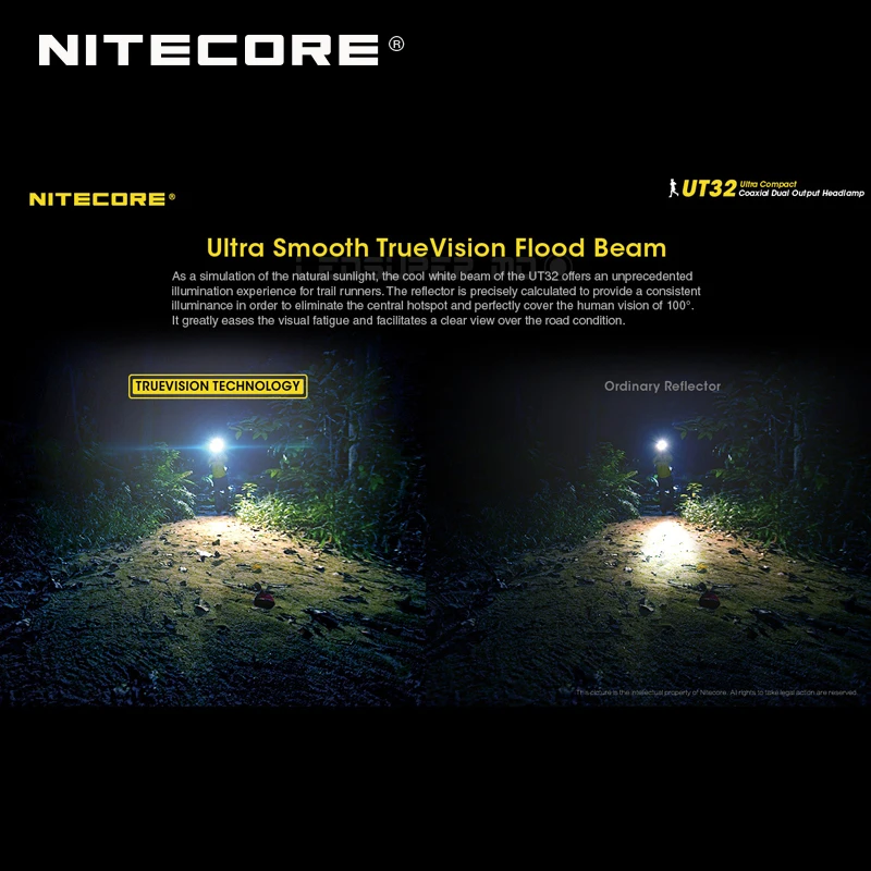 Коаксиальный двойной выход NITECORE UT32 Trail ходовая фара с CREE XP-L2 V6 5700K& 3000K светодиоды