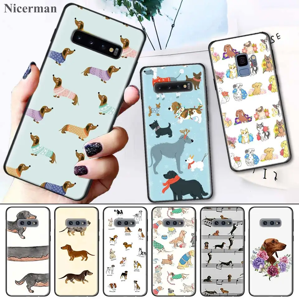 

Soft Case Cover Coque for Samsung Galaxy S8 S9 S10 S10e 5G Note 8 9 10 5G Plus S7 S7 Edge S8+ S9+ S10+ Dachshund Dog Phone Shell