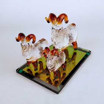 

CRYSTAL ANIMALS 3 SHEEP COLLECTIBLE FIGURINE PAPERWEIGHT TABLE DECOR ORNAMENT OFFICE GIFT