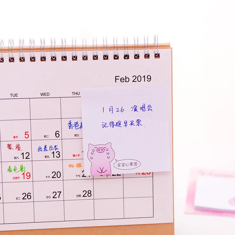 Розовая свинья N Times блокнот Липкие заметки Милая Закладка канцелярская этикетка