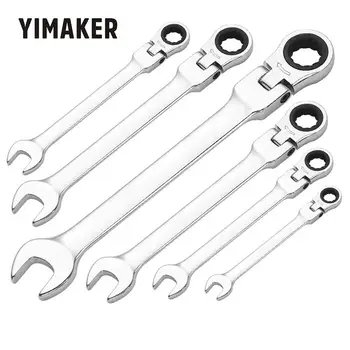 

YIMAKER 6-24MM Activities Ratchet Wrench Set flexible Open End Wrenches Repair Tool To Bike Torque Wrench Spanner Box End Wrenc