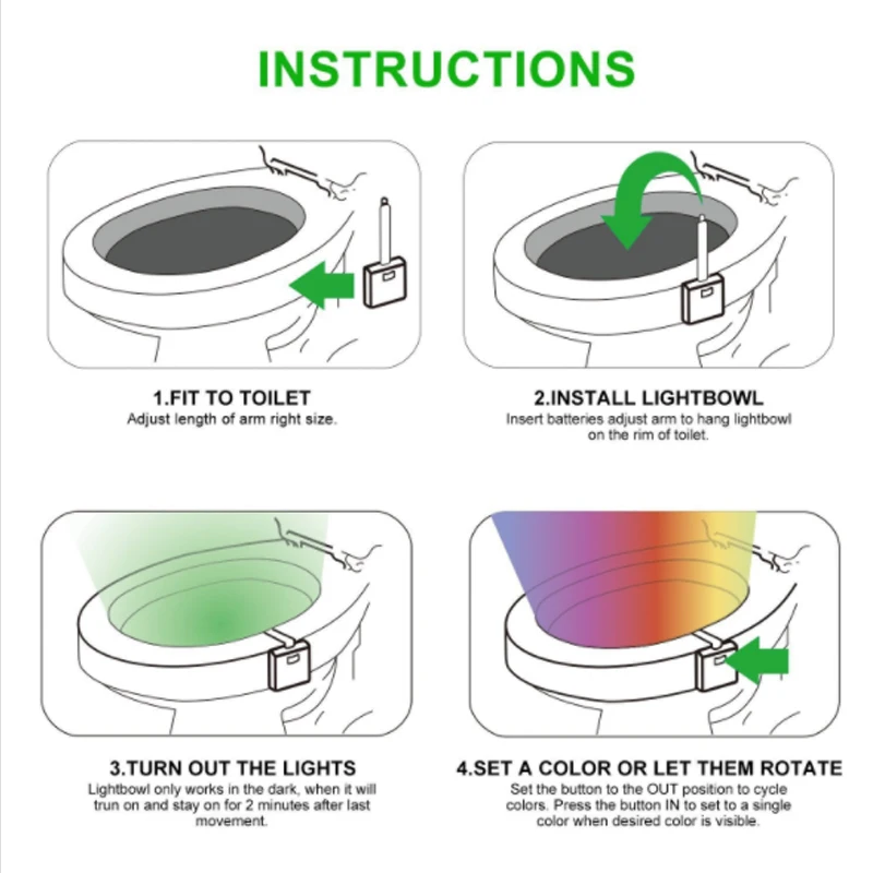 New  LED  Toilet seat  Night light  Induction lamp  Motion sensor  WC lamp  8 colors  Variable lamp  Backlight  Used for toilets
