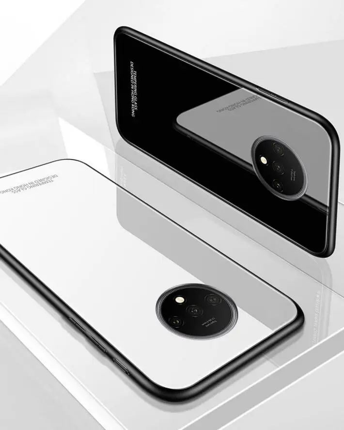 Для oneplus 7T чехол Роскошный мягкий силиконовый край+ жесткий защитный чехол на заднюю панель из закаленного стекла для oneplus 7t pro 1+ 7T