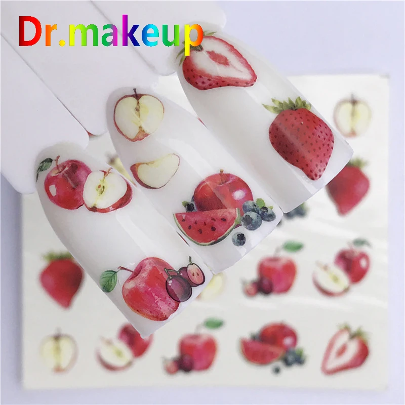 Dr. makeup 1 Лист Рождественские переводные наклейки с водой деревья олень Яблоко для