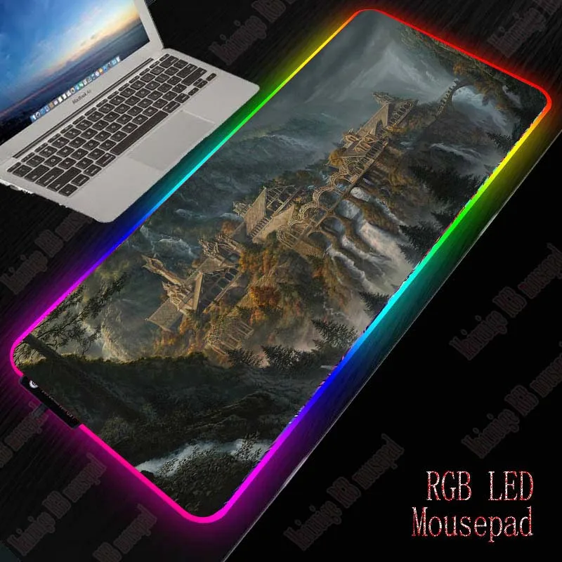 Yuzuoan 80X30 Властелин колец RGB игровой компьютерный коврик для мыши светодиодный