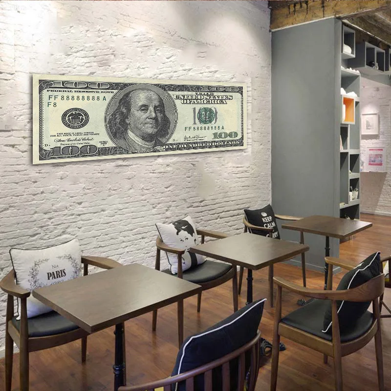 

Nordic Canvas Art Print 100 Dollar Bill Painting Posters Large Version Wall Pictures For Living Room Bedroom Office Home Decor