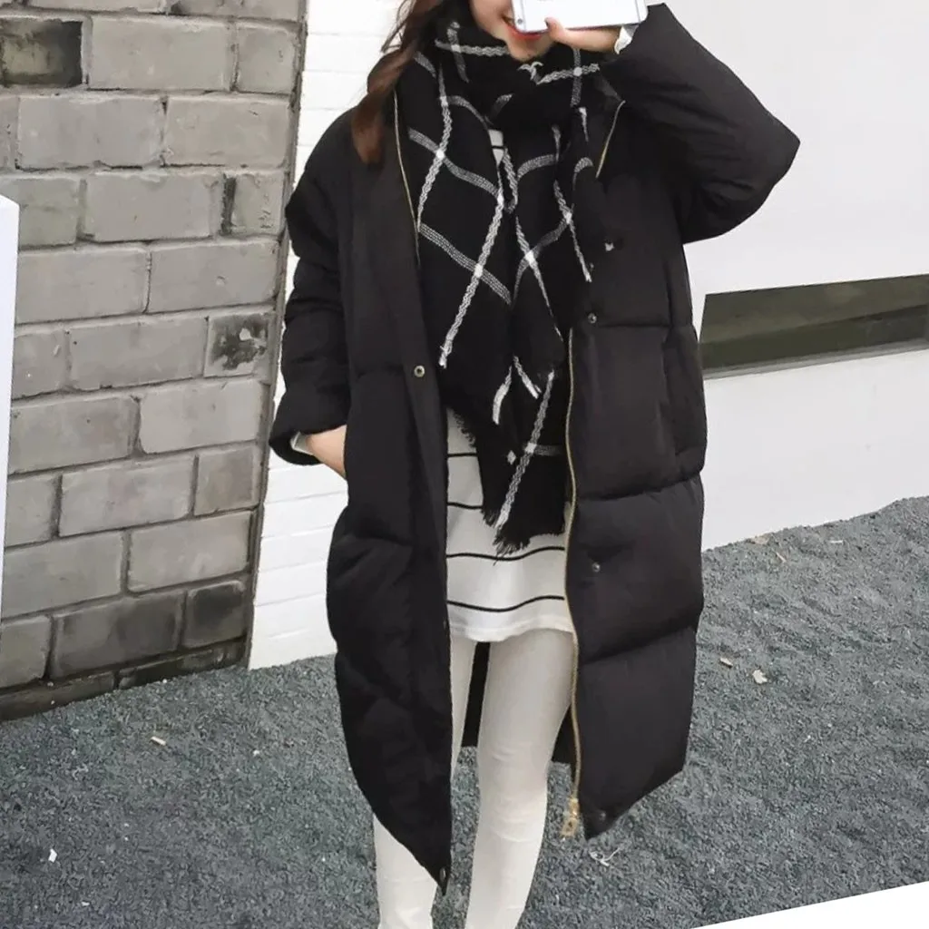 Women's Long Skiing Jackets White Winter Hooded Parkas Zipper Warm Windbreak Warm Female Slim Sintepon Parkas Outwear Coat