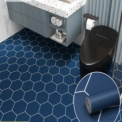 PVC Floor Sticker Waterproof Non Slip Tiles Self Adhesive Waterproof Wall Papers For Bathroom Kitchen Peel and Stick Mural film