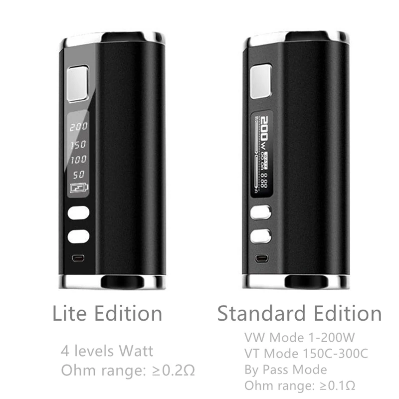 Мини vape 200 Вт коробка мод комплект 18650 VW VT Builtin 3000 мАч батарея электронная сигарета Vape моды с 3 мл бак электронная сигарета Атомайзер