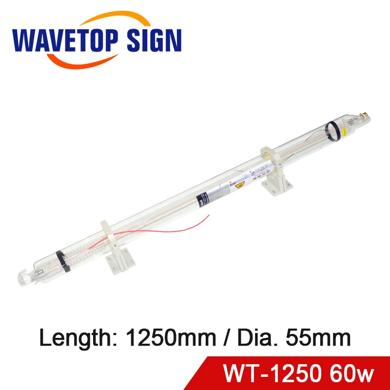 Лазерная трубка WaveTopSign Co2 WT1250 60 Вт длина стеклянной трубки 1250 мм диаметр 55