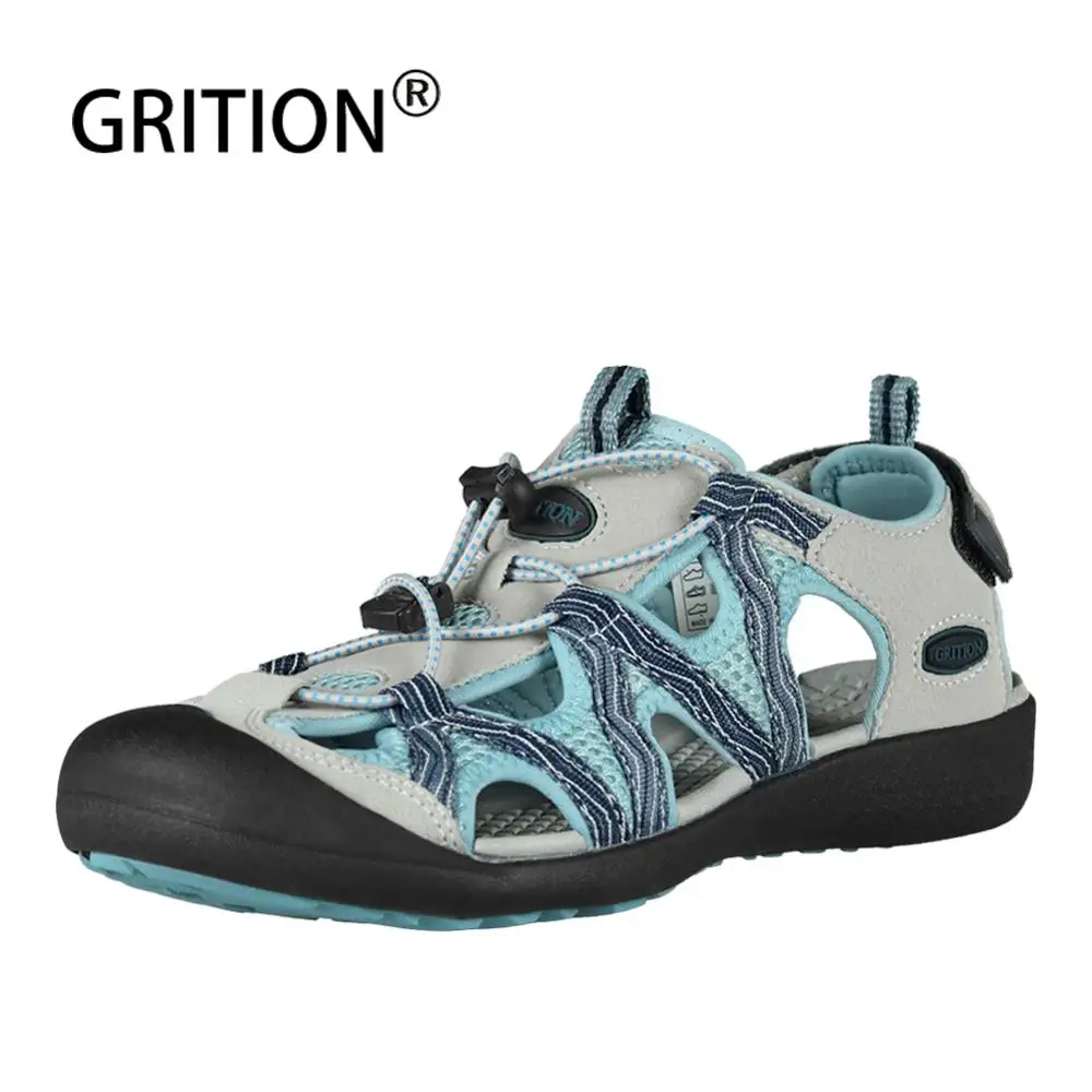 GRITION Women Sandals Flat Casual Outdoor Toecap Protective Trekking Non Slip Shoes Comfort Wear Risistant Fashion Beach 2020
