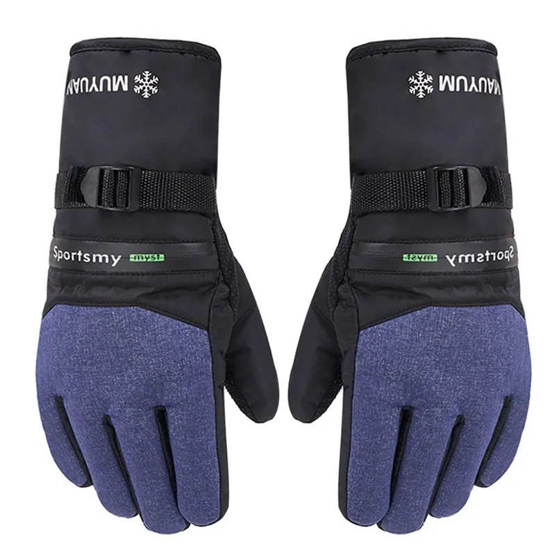 A ski gloves Мужские зимние теплые перчатки для катания на мотоцикле для сноуборда, ветрозащитные толстые хлопковые толстые теплые лыжные водонепроницаемые перчатки 30S28 - Цвет: A ski gloves