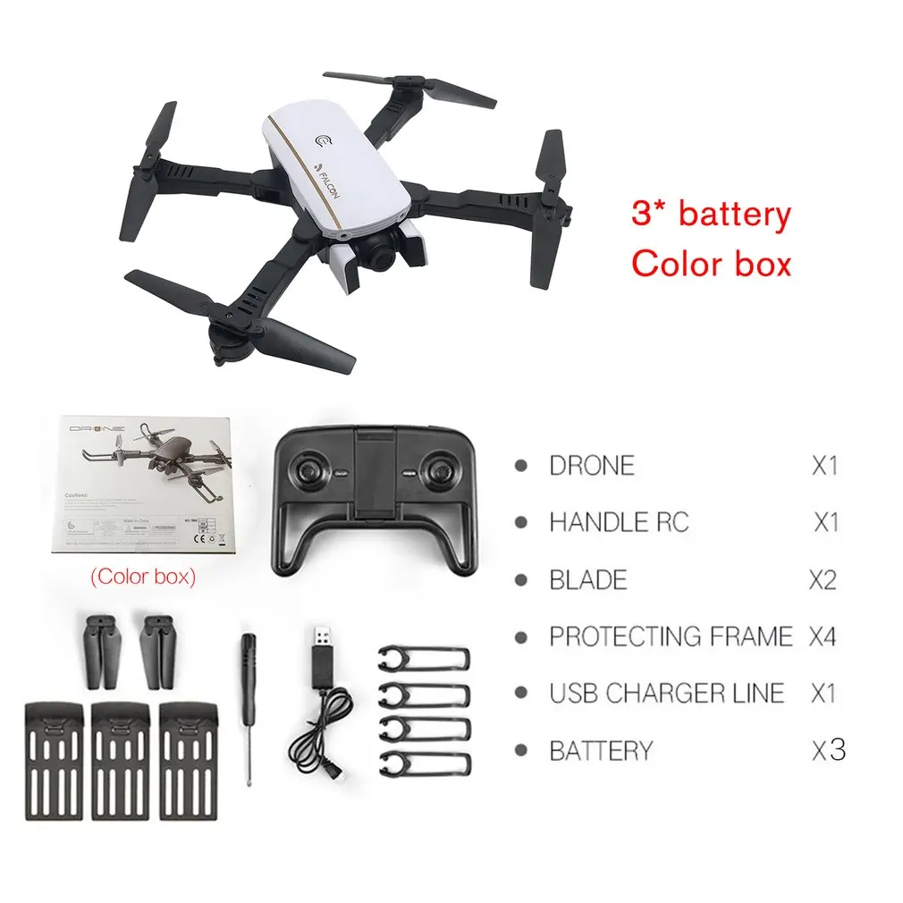 M1808 WiFi FPV RC Дрон 4K камера оптического позиционирования потока HD Двойная камера воздушная видео RC самолет детские игрушки - Цвет: white 3B box