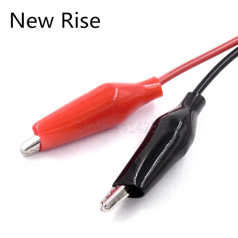 Alligator clip to 1 Male DC power plug connector adapter 20cm Wire DC 5.5*2.1mm Red black clips Crocodile test leads 1PC 2 alligator clips test leads