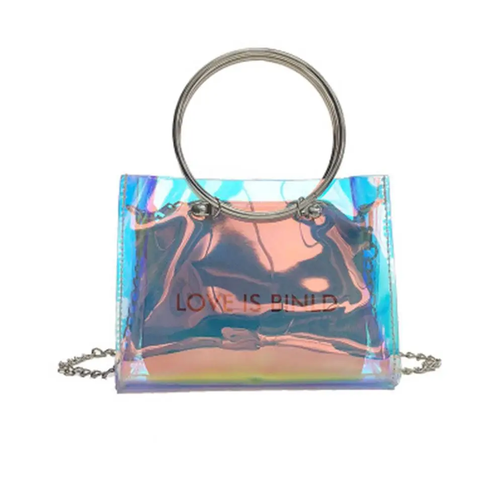 

Coin Bag Shoulder Bag Teenager Lady Travel Wallet Schoolbag 4 Color Transparent Laser Simple PVC Girls