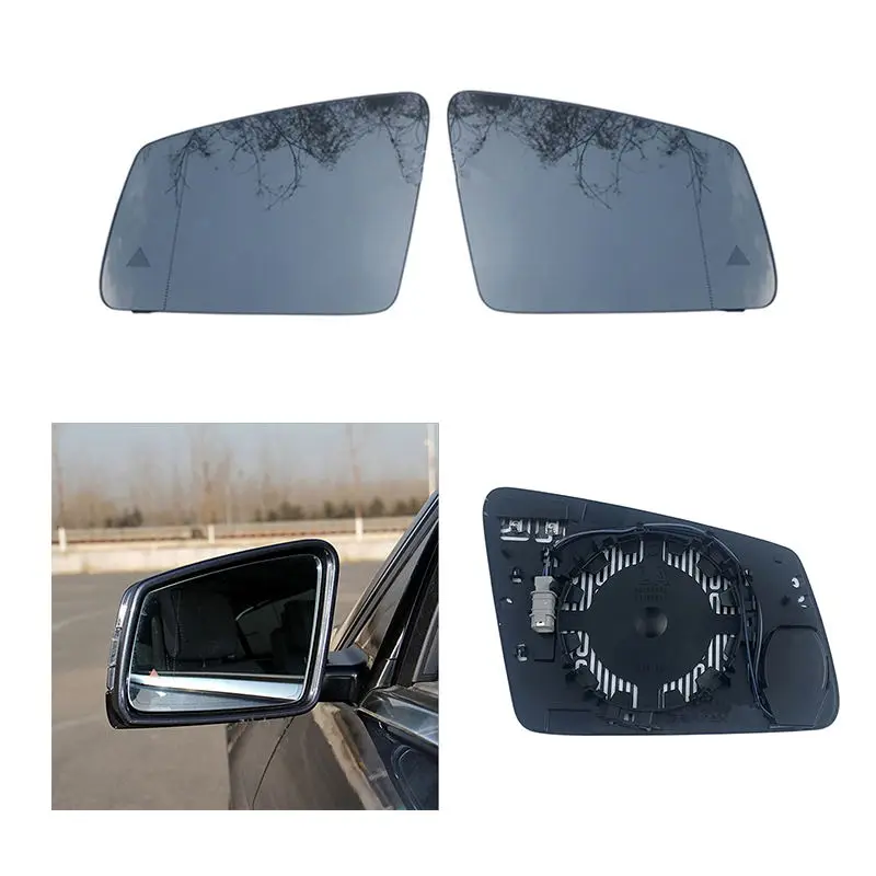 Passenger Side Silver Wide Angle Door Mirror Glass Including Base Plate LH MEE Class 2009 to 2015 Heated 