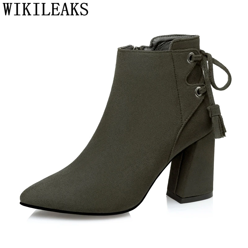 

Ankle Boots For Women High Heel Boots Winter Shoes Women Fashion Botas Mujer Invierno 2024 Зимние Сапоги Женские Buty Damskie