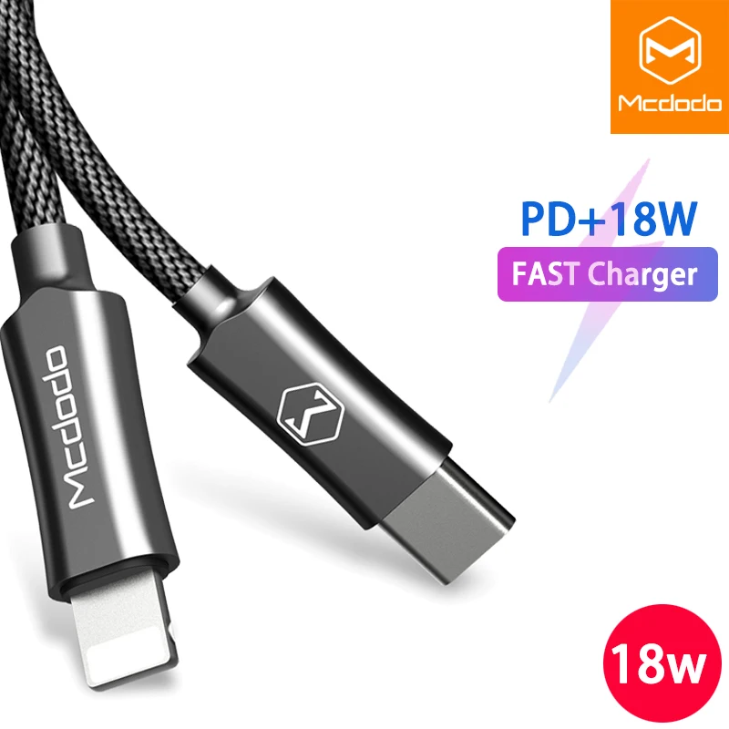 Mcdodo 18 Вт PD кабель для быстрой зарядки iPhone XS Max XR X 8 Plus iPad Type C Lightning Кабель передачи
