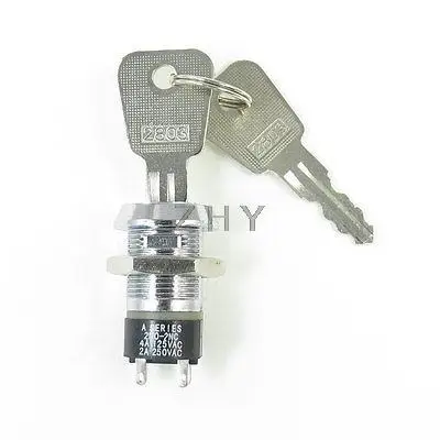 

Electric 2 Positions 1NO+1NC Key Lock Switch Silver Tone 4A/125V 2A/250V AC