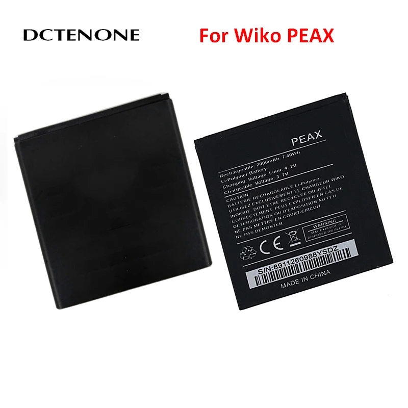 

DCTENONE 2000mAh phone battery for WIKO PEAX Replacement Batteries+free tools