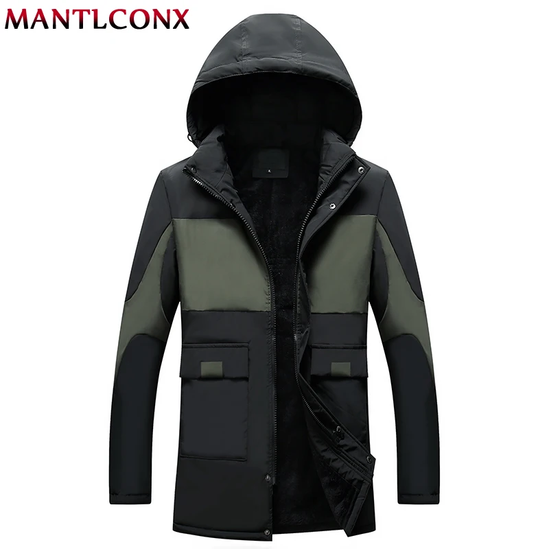 MANTLCONX куртка мужская зимняя Толстая флисовая верхняя одежда мужские куртки плюс размер 4XL Мужская ветровка парка бархатное теплое пальто Мужская зимняя