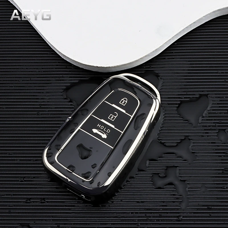 Fashion TPU Car Key Case Full Cover Shell For Toyota Prius Camry Corolla CHR C-HR RAV4 Land Cruiser Prado Keychain Accessories car key shell