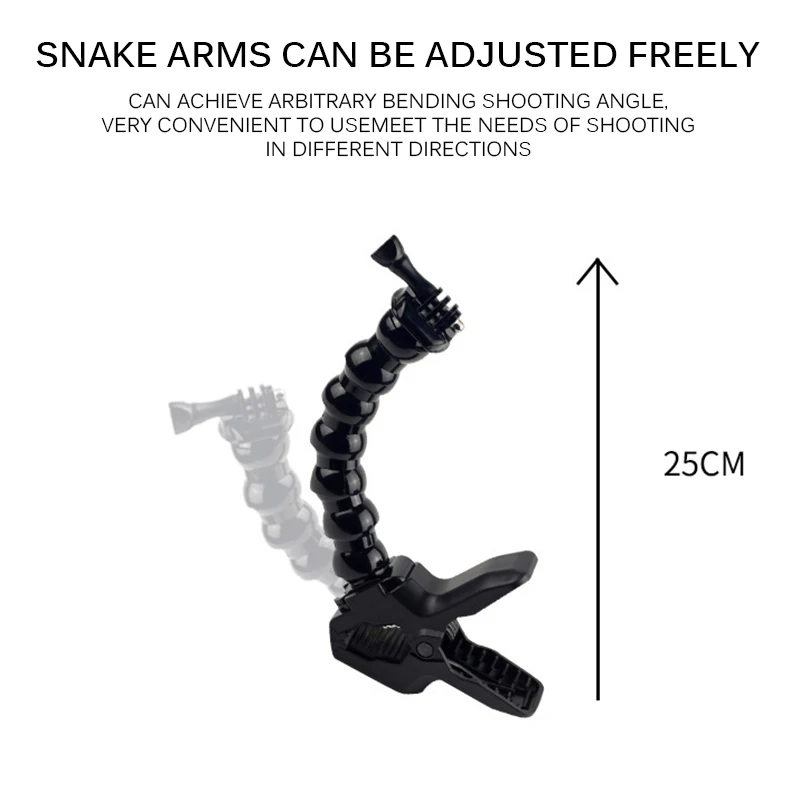 Gooseneck Mount For Gopro Hero SJCAM XIAOMIYI Motion camera Bracket Flexible PVC Holder For 1/2/3/3+ / 4 For SJ 4000/5000/6000