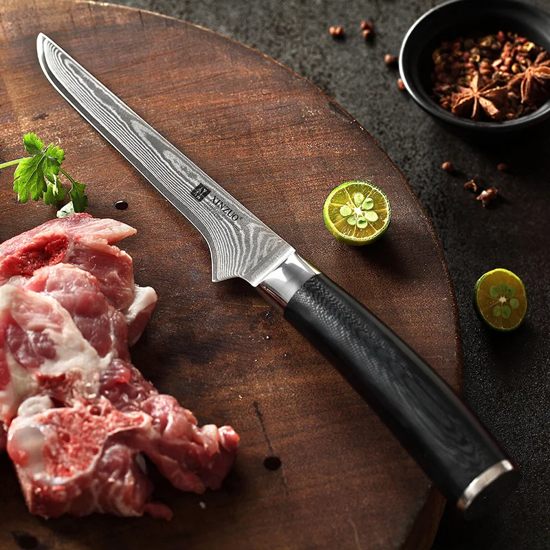 XINZUO 5,5 ''дюймовый обвалочный Филейный нож 67 слоев дамасской нержавеющей стали филейные ножи китайский кухонный нож с g10 ручкой - Color: Knife