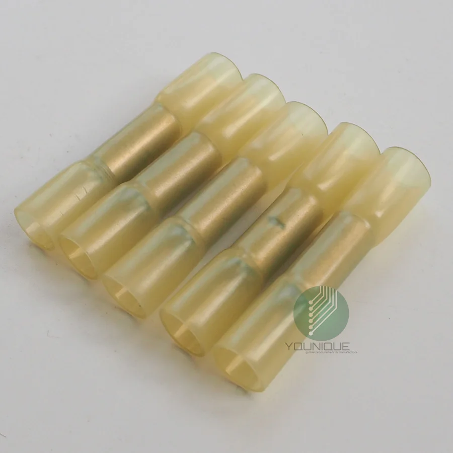 12 10 AWG изолированные желтые термоусадочные стыковые соединители для проводов