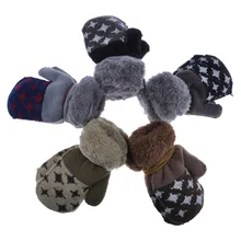 Полный палец перчатки детские мягкие трикотажные двухслойные дизайн модные теплые и мягкие