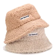 KASURE, модная зимняя теплая кашемировая Солнцезащитная шапка с вышивкой для женщин, Повседневная простая шапка-ведро, минималистичные простые головные уборы для женщин и девушек