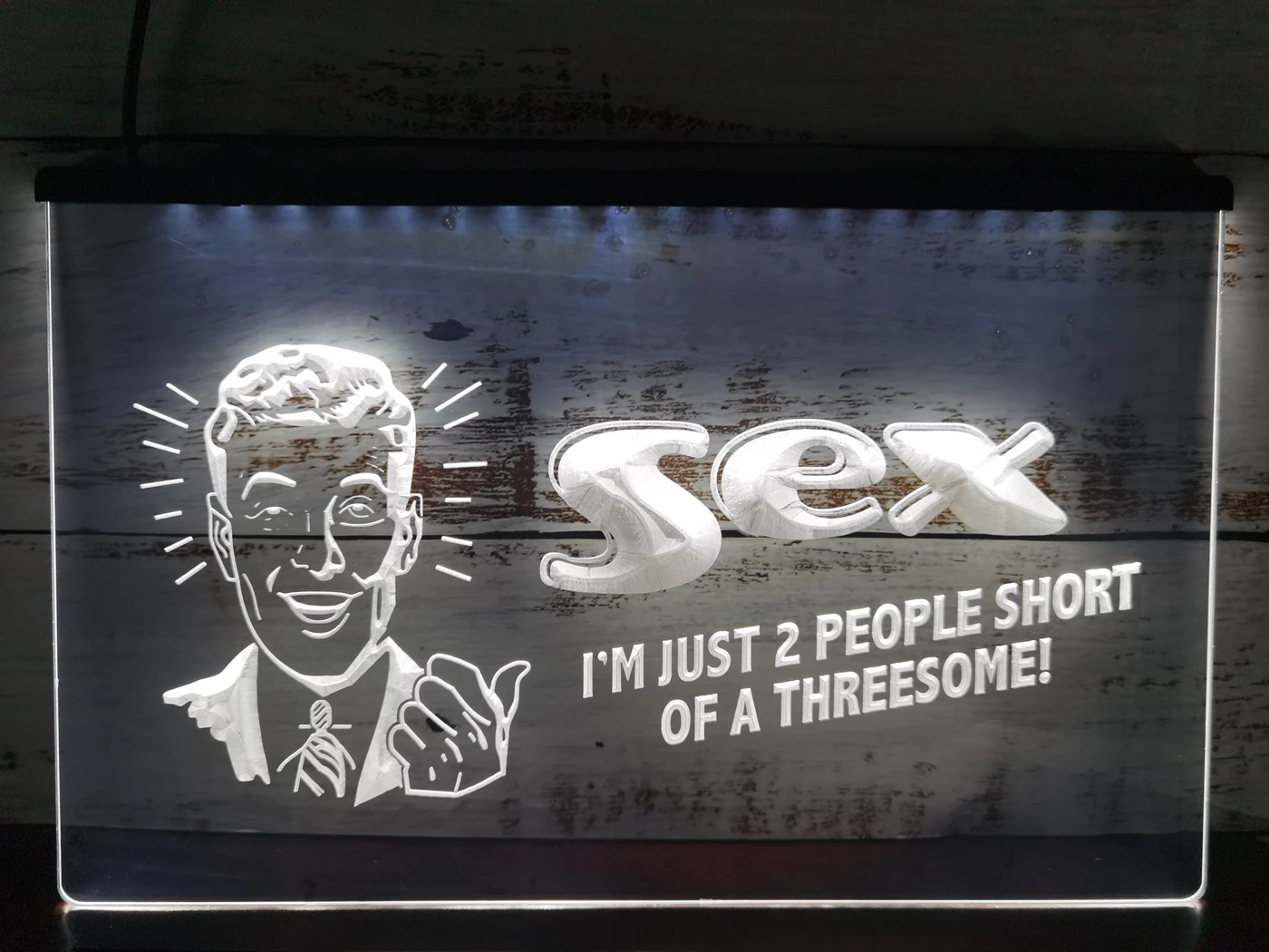Sex Im Just 2 People Short Of A Threesome Led Neon Light Sign -i054 - Plaques and Signs