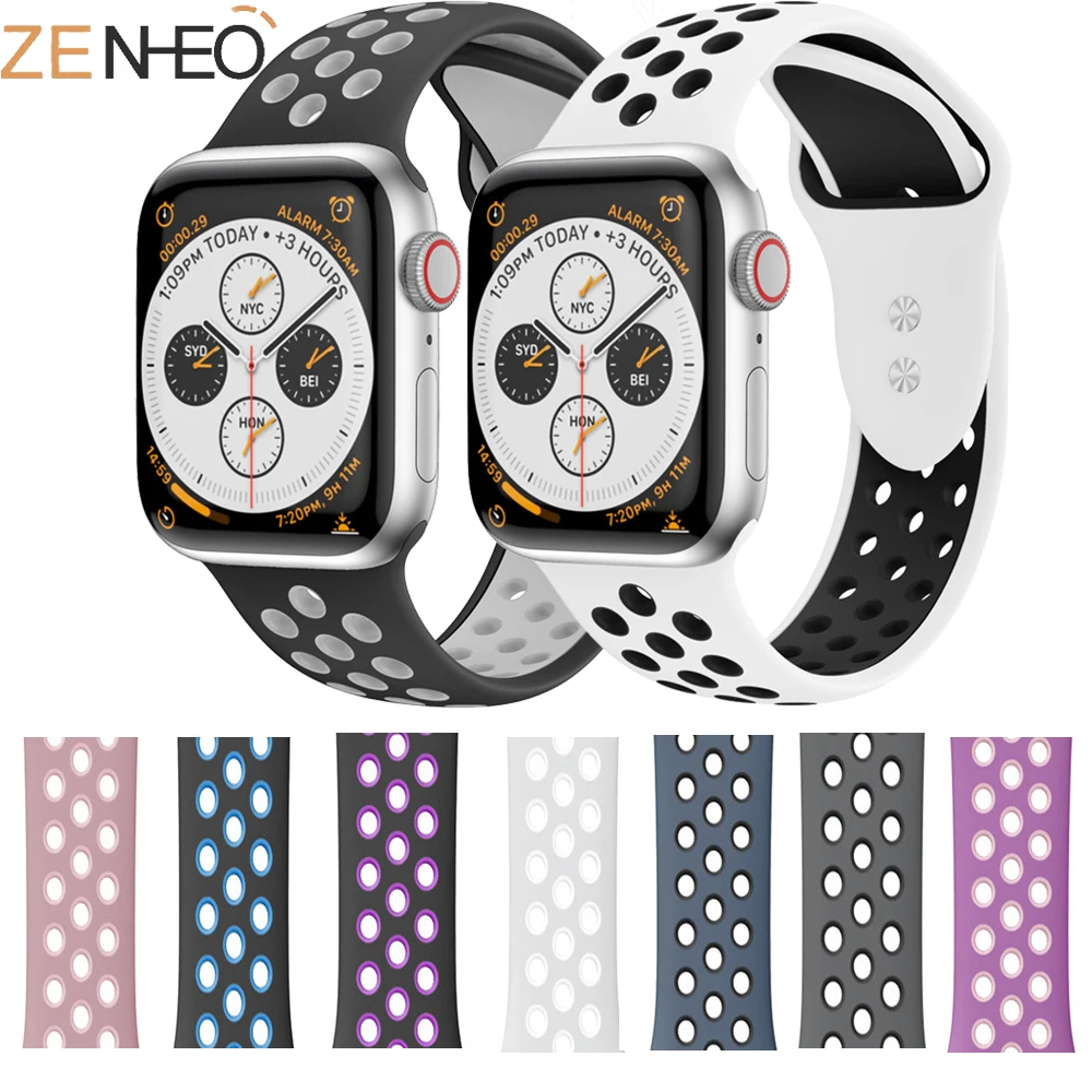 Спортивный ремешок для часов Apple Watch 38 мм 44 часы 4 3 2 1 40 полосы 42 correa de reloj аксессуары