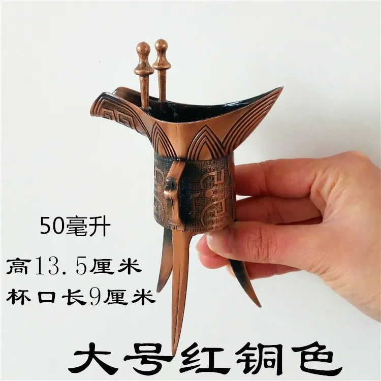 Silver Медная чашка бронзовая кружка сплав чашка Qianlong чашка бронзовая кружка рукоделие дисплей реквизит - Цвет: Silver