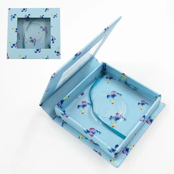 

10pcs Lashes Holder With Inner Tray False Eyelash Packaging Box Square Organizer Home Travel Butterfly Printed Gift Dust Proof