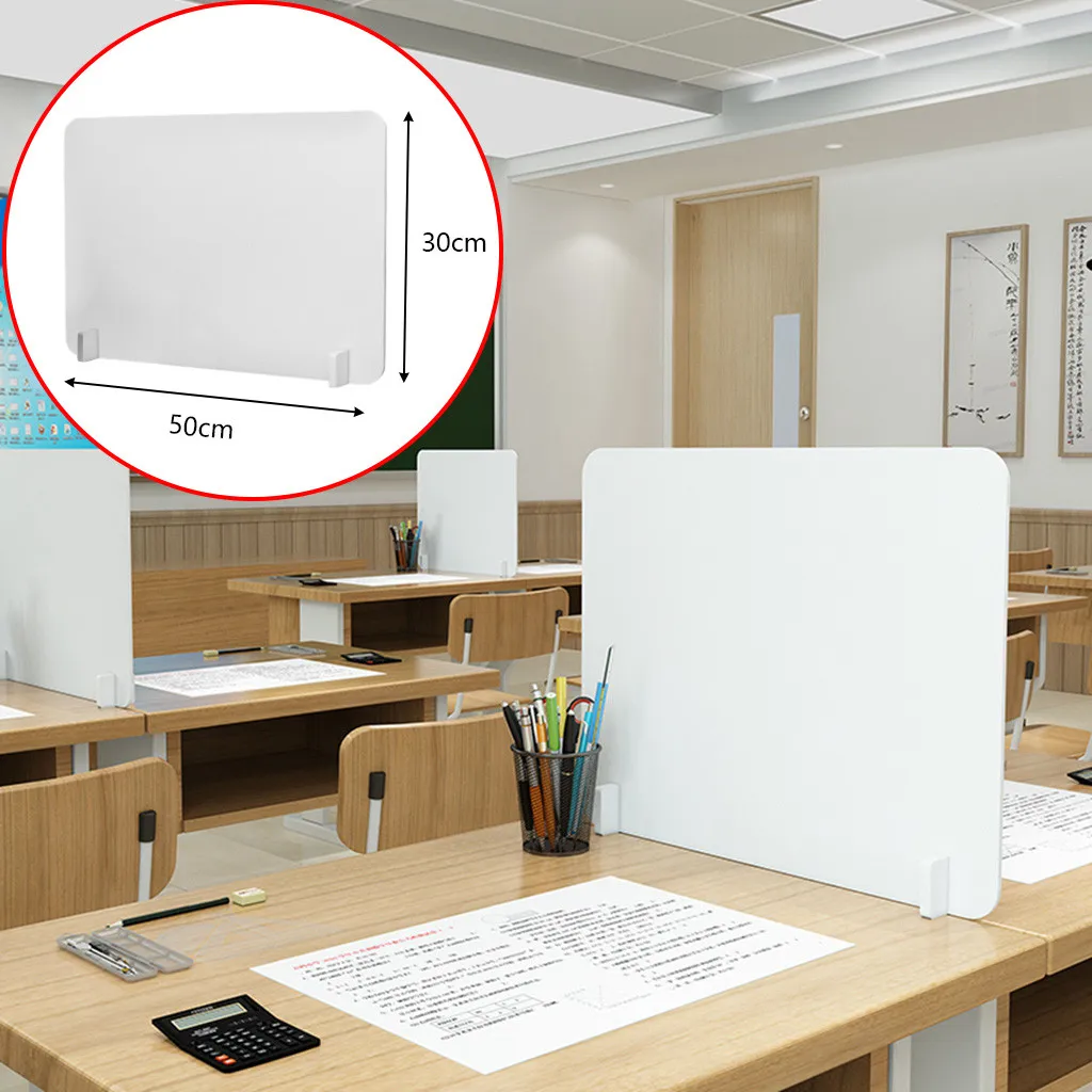 Desk bezel Sneeze Guard Portable Counter Shield Isolation Board For Office Safety Employees Workers Cus 30-50cm |