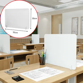 

Desk bezel Sneeze Guard Portable Counter Shield Isolation Board For Office Safety Employees Workers Cus 30-50cm