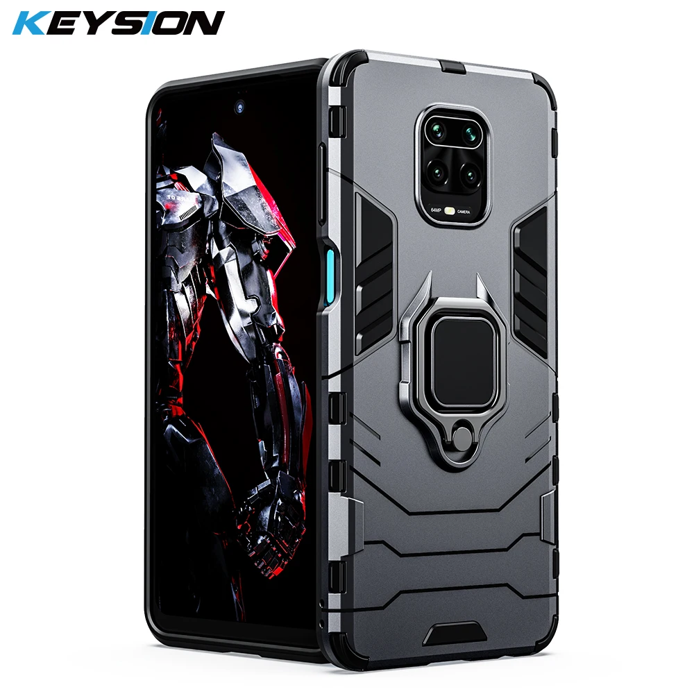 

KEYSION Shockproof Case for Redmi Note 9 Pro Max 8 Pro 7 8A 9S 9A 9C Ring Back Phone Cover for Xiaomi Mi 10 Lite POCO F2 Pro X2