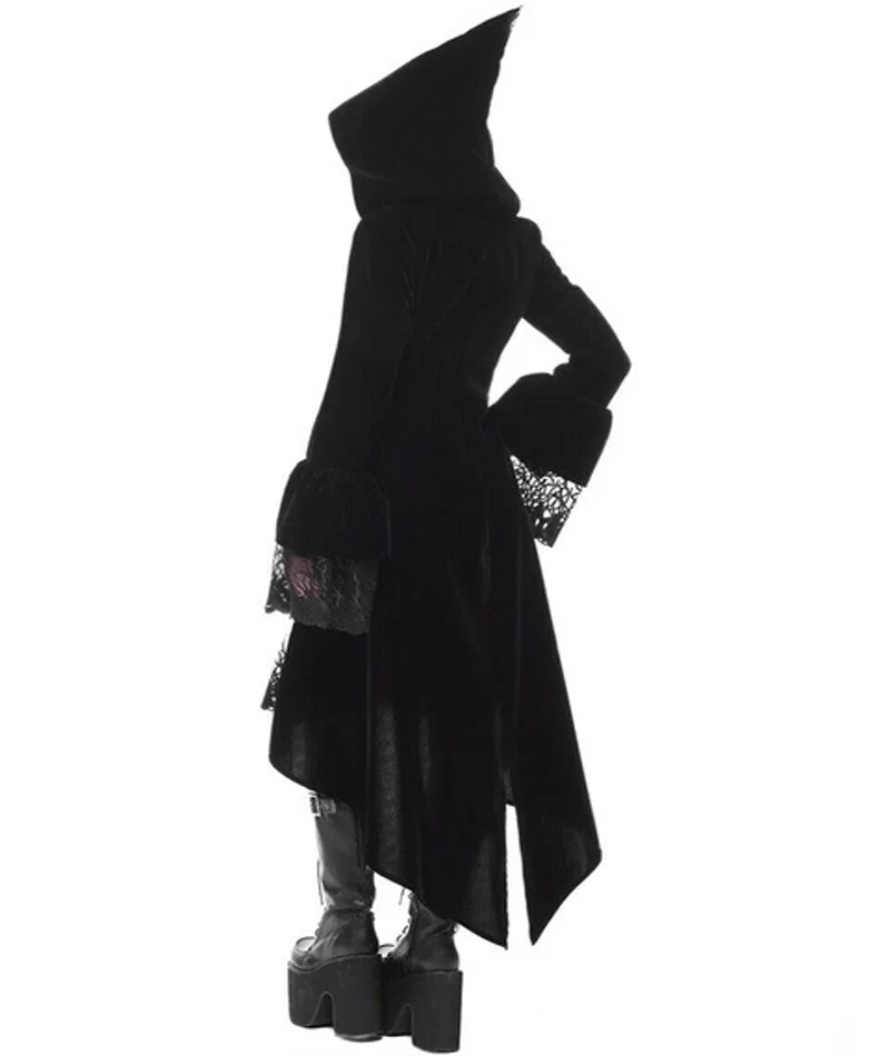 JIEZuoFang черное средневековое платье для взрослых женщин панк Викторианский ретро костюм Готический Ренессанс куртка, смокинг костюмы на Хэллоуин
